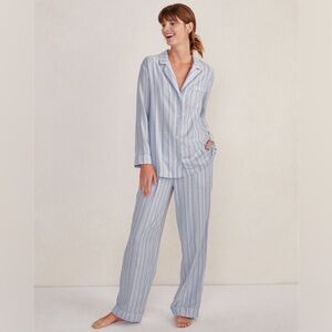 Haven Well Within ECOVERO Flannel Vintage Stripe Sleep Set Womens Small Organic